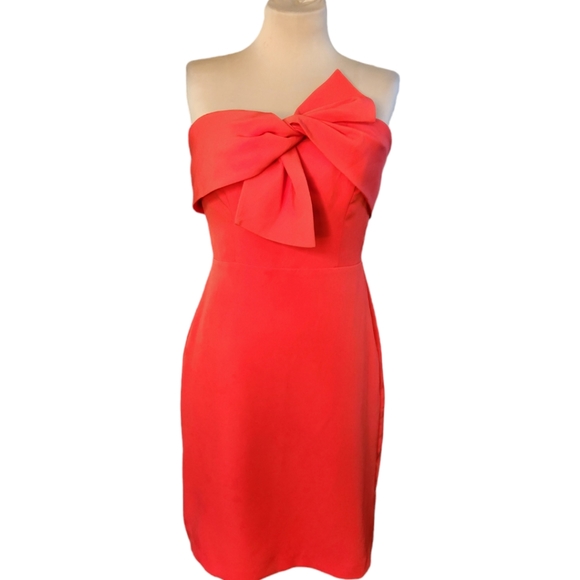 SAM EDELMAN - NWT! Strapless Bow Sheath Dress - Size 6 - Picture 4 of 15